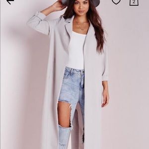 Missguided Duster Jacket in Gray